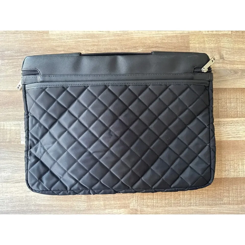 Women's Knomo London Quilted Laptop Bag in Black As Seen on Pippa Middleton
